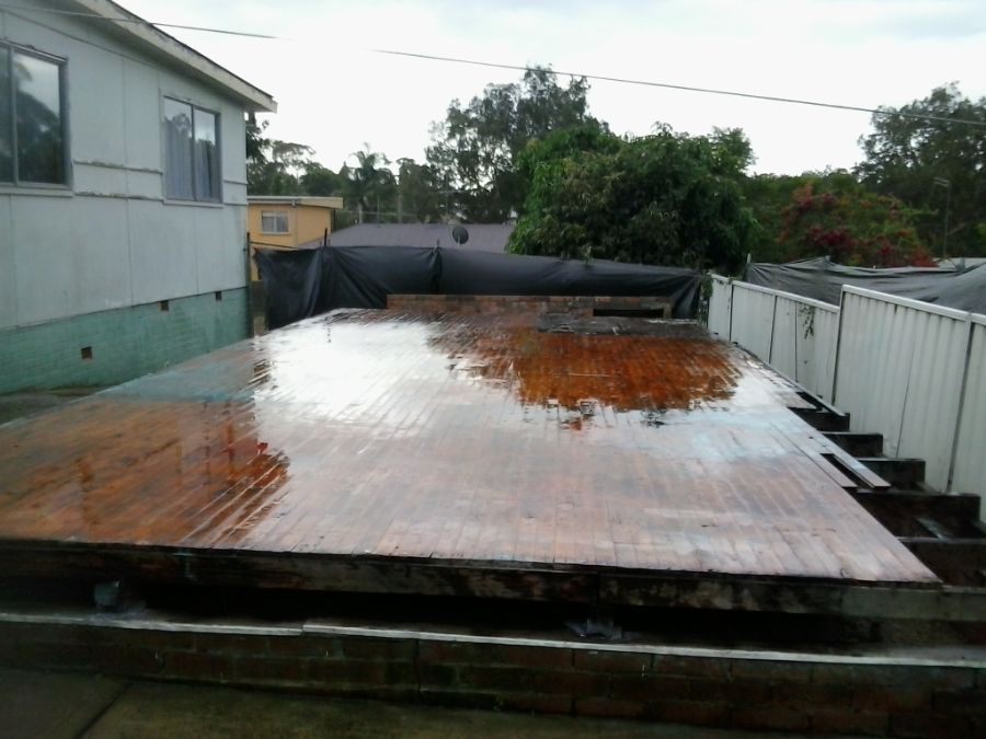 Asbestos removal and house demolition down to the original flooring