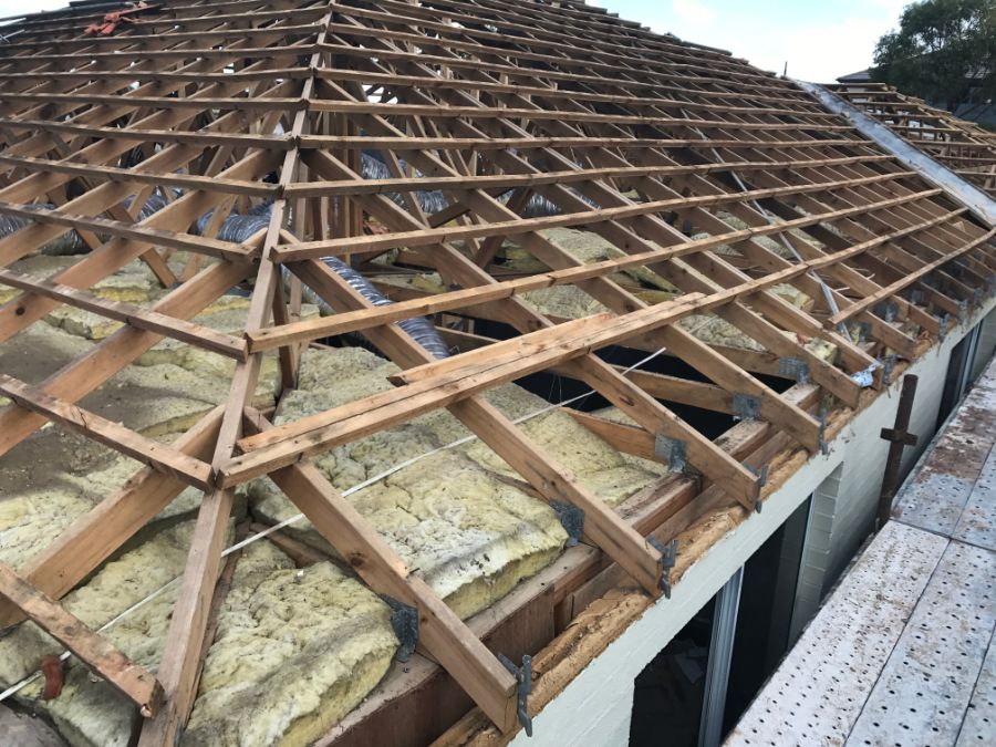 Roof after clean asbestos removal and disposal, ready for reroofing